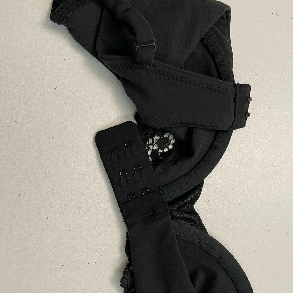 Skims Bra Fits Everybody Lace Unlined Scoop Underwire Adjustable Onyx Black - Picture 9 of 9